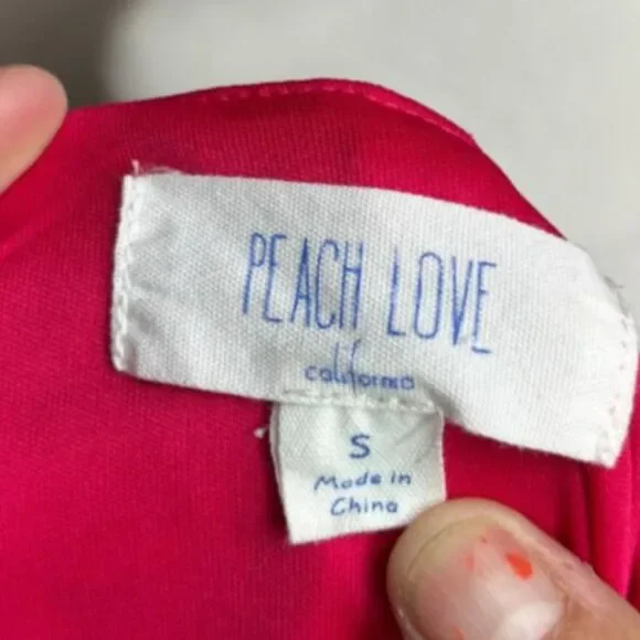 Peach Love California Pink Cactus Print Mini Swing Dress Pockets Boho Womens - Picture 7 of 7